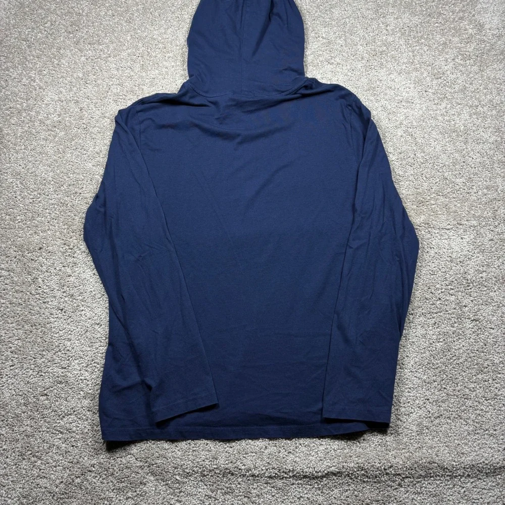 Polo Ralph Lauren Mens Polo Bear Hooded Long Sleeve T-Shirt Navy Blue Large